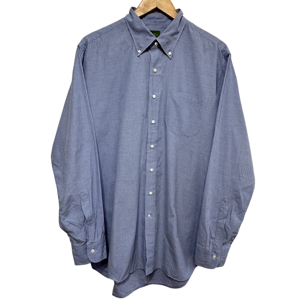 Sid Mashburn Button Down Shirt Mens XL Blue Gingham Check Long Sleeve Cotton
